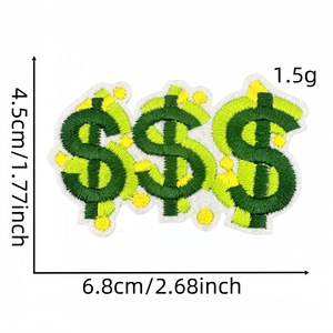Wholesale Custom Cartoon Personalized US <strong>Dollars</strong> Money Embroidery Ironing Patches DIY Clothing Jackets Hats Backpacks Jeans - Product Image 2
