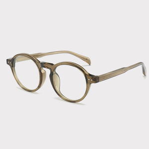 XUEDIAO, venta al por mayor, montura de gafas redondas <span class=keywords><strong>Retro</strong></span>, gafas ópticas oftálmicas Unisex, gafas con remaches, gafas pequeñas TR90 de acetato - Product Image 4