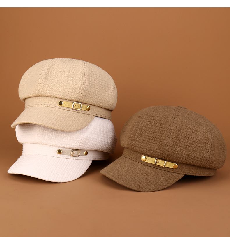 3 Pieces Newsboy Cap Adjustable Visor Beret Unisex Syhood 3 Pieces Newsboy Cap Adjustable Visor Beret Soft 8  main image 2