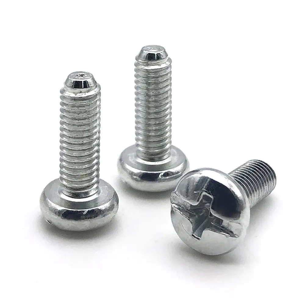 Screw pan head # 6 # 8 China wholesale pan head iron zinc plated screws