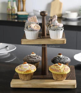 Wholesale New Design Wooden <b>Cake</b> <b>Stand</b> With Wooden Knob For Dessert Serving Home Decor And Occasional Purpose - Product Image 3