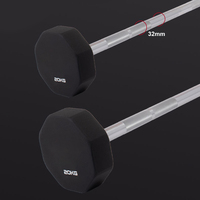Barre d'haltères droite Rouser Fitness à 8 pans, recouverte d'uréthane, 10-50 kg, pour la musculation à domicile et en salle de sport commerciale