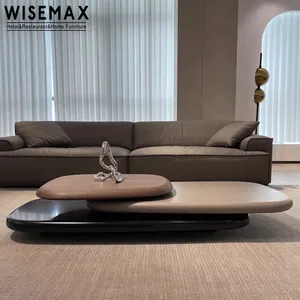 WISEMAX FURNITURE Nordic luxury wooden tea coffee table living room set rotating coffee table for home hotel lobby villa