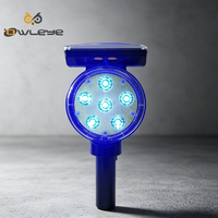 Balise solaire haute puissance à 16 LED, clignotement alternatif/synchronisé pour une visibilité maximale, cadre en ABS/PC HDPE blanc, protection IP66, réfléchissant