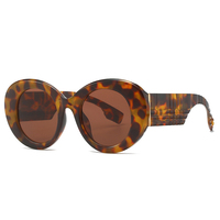 Lunettes de soleil de luxe Twooo 8042 pour femmes, monture ronde en PC, design élégant
