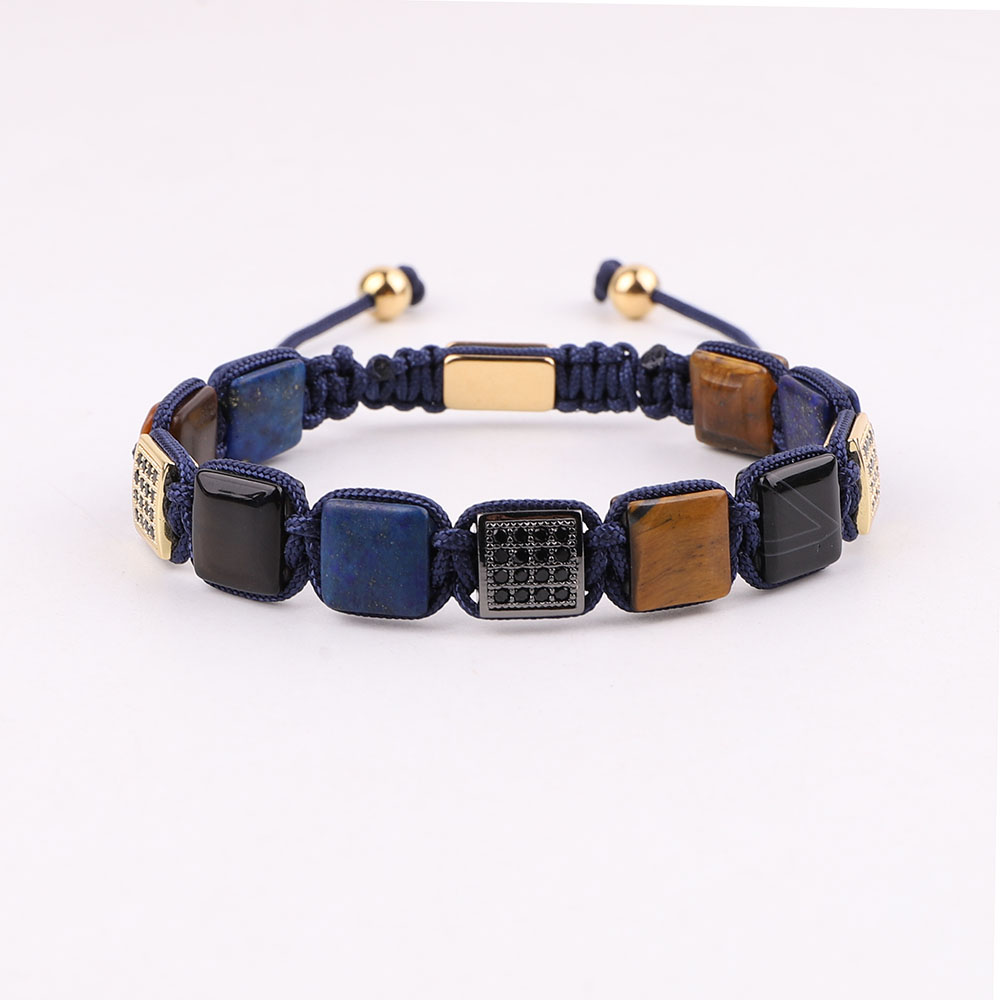 Lapis tiger eye black agate