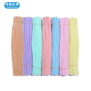 100 piezas macaron chenille STEM DIY tallos de chenilla Twisted chenille fuzzy Wire STEM Craft limpiadores de tuberías macaroon