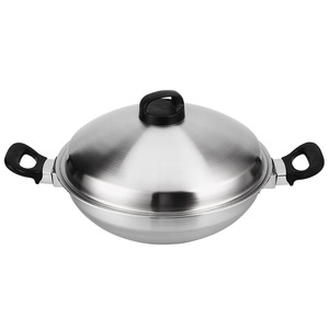 Wok en acier inoxydable 304, 20L, pot de cuisson sans fumée et sans eau, universel pour les cuisinières - Product Image 3