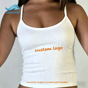 Top Corto de Punto con Logotipo Bordado Personalizado, Estilo Y2K Vintage Casual, Top de Verano sin Mangas con Estampado de Lunares para <span class=keywords><strong>Mujer</strong></span> - Product Image 3