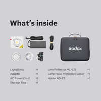 Godox ML100R 100W RGB – Lumière portable à LED avec contrôle par application, en ABS, pour vidéo et photographie en extérieur et en scène nocturne