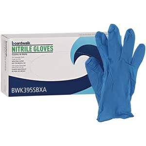 Boardwalk 395 Series Small 5 Mil Thick 9.5\" Blue <b>Disposable</b> Nitrile <b>Safety</b> <b>Gloves</b> Powder-Free 100/Box - Product Image 2