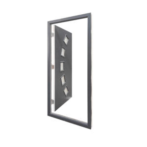 Onda FRP GRP Porte Wellow 5 verres peints gris Entrée extérieure en fibre <span class=keywords><strong>de</strong></span> verre Porte prémontée composite Porte d'entrée extérieure avec cadre - Product Image 3