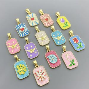 BD-B8256 regali per feste per <span class=keywords><strong>gioielli</strong></span> che fanno simpatici ciondoli alla moda con cuore <span class=keywords><strong>di</strong></span> tè e smalto placcato oro ciondoli nuovi - Product Image 2