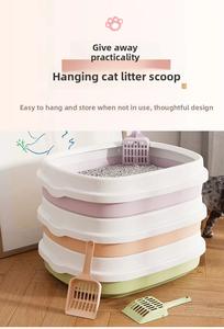 Vente en gros de produits pour animaux de compagnie : Bac à litière pour chat coloré et épaissi, en plastique écologique, anti-éclaboussures, avec <span class=keywords><strong>pelle</strong></span> - Product Image 6