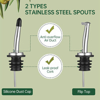 Verseur rapide réutilisable en acier inoxydable et plastique avec bec conique moderne pour spiritueux, huile d'olive et outils de bar à alcool
