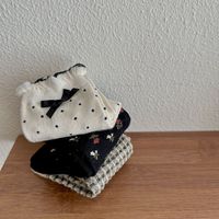 Chaussettes rétro romantiques pour femmes, détail nœud délicat et imprimé floral, douces, extensibles, confortables, décontractées et tendance