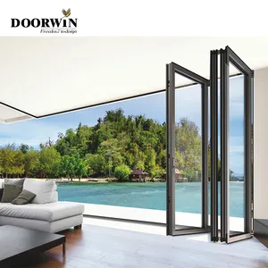 Doorwin Florida Lightweight Aluminium Australia Standard Glass Doors And Windows Asian Style Bi-fold Accordion Door