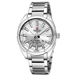 Reloj de Cuarzo para Hombre <span class=keywords><strong>NAVIFORCE</strong></span> NF9038, Top 10 Marcas, Plateado, Excelente Impermeabilidad, Visualización de Fecha y Día de la Semana, Almacenamiento, Estilo Ejecutivo, Reloj Masculino - Product Image 1