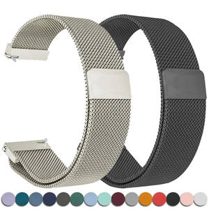 Bracelet milanais magnétique 20/22mm pour Samsung <span class=keywords><strong>Galaxy</strong></span> Watch 7 6 5 4 40 44mm <span class=keywords><strong>Gear</strong></span> S3 Bracelet en acier inoxydable pour Huawei 4 GT3 Bracelet - Product Image 2