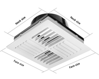 Plafond HVAC, Plafond carré en plastique ABS, Diffuseur de ventilation à 4 canaux, Grilles de sortie multidirectionnelles