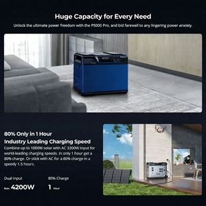 P5000E PRO Portable Station 3600W 4000W Battery <b>Solar</b> <b>Generator</b> MPPT Car WiFi APP 5120Wh Air Compressor - Product Image 3