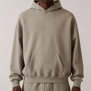 Sudadera con capucha Fear de algodón grueso, lisa, de gran tamaño, sin cordón, unisex, con logo personalizado, Plus GOD - Product Image 4