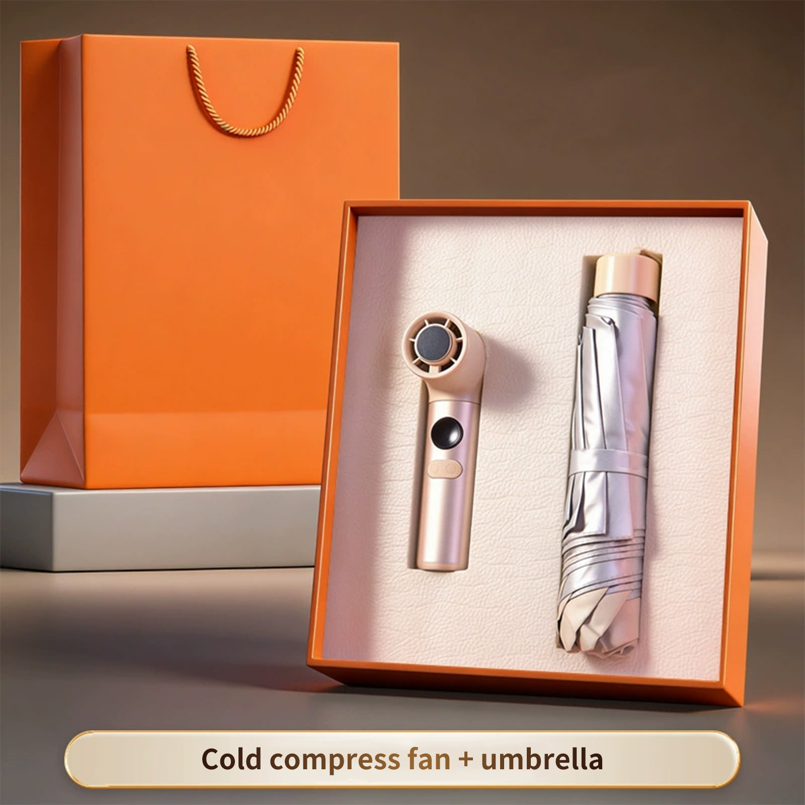 Cold compress fan + umbrella
