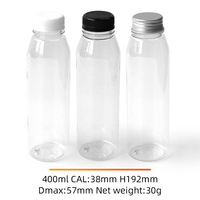 Botella de plástico de 12Oz con tapas, 8 Uds., contenedor reutilizable de jugo para refrigerador, botellas transparentes para bebidas con tapa