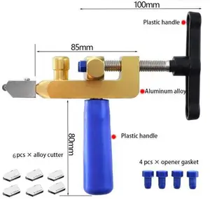 مجموعة أدوات قطع الزجاج, تقوم بها بنفسك عدة المنزل 2 شفرات و 4 منصات بلاط القاطع أداة اليد ، الزجاج القاطع بلاط القاطع