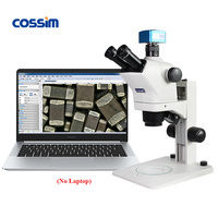 6.7X~50X Zoom Trinocular Digital Electron USB Stereo Microscope with Two LED Illuminators for Laboratory Observe