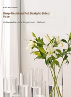 Großhandel Quadratische Runde Zylindrische Hohe Klare Acryl-Blumenvase, Langes Plastikgefäß für Hochzeits-Tischdekoration