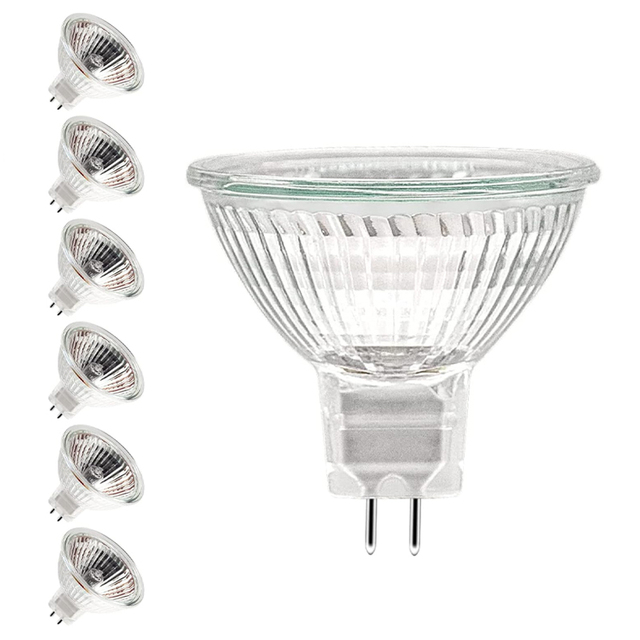 Factory Supply 12V MR16 Halogen Bulbs GU5.3 20W-50W White Glass 2700K Soft Warm White Dimmable 2-Year Warranty-Bulk Order 420LM