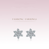 Großhandel Damen 925 Sterling-Silber Blumenstöpsel-Ohrringe Luxus hochwertig Zirkon exquisite Ohrringe Zubehör