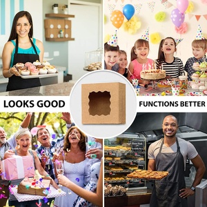 Dễ Dàng Lắp Ráp Bánh Quy Màu Nâu Bánh Hộp Điều Trị Hộp Nướng Tùy Chỉnh Thân Thiện Với Môi Trường Với Cửa Sổ - Product Image 3