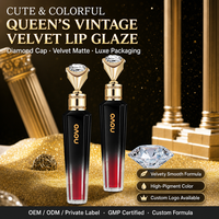 Teinte à lèvres en velours rétro à marque privée, gloss hydratant végétalien, maquillage waterproof personnalisé avec logo, vente en gros, faible MOQ