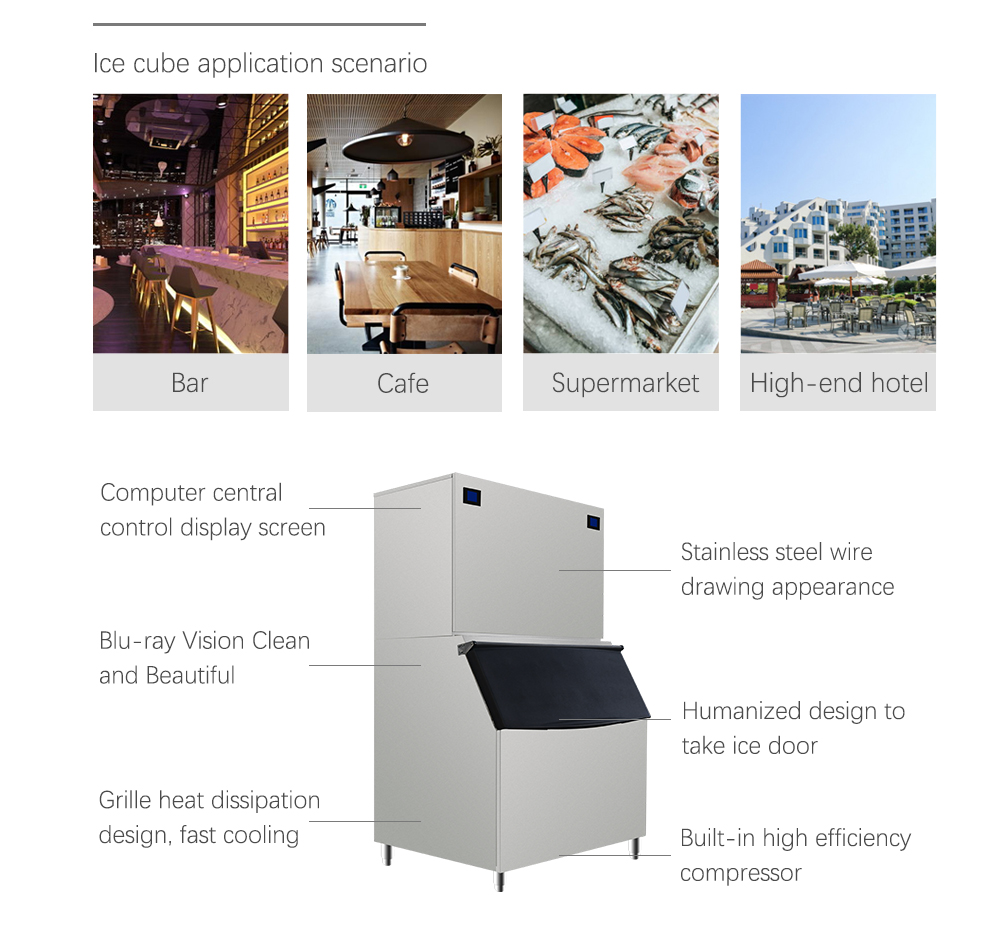 Hot Sale 1000kg Large Capacity Commercial Ice Maker Fully Automatic Snowflake Ice Machine