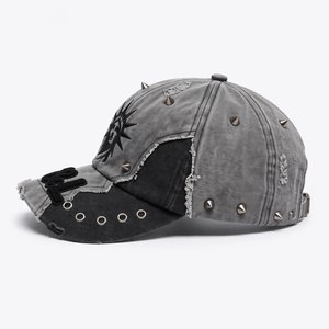 Custom Logo 6 Panel Cap Washed Denim Cotton <b>Flat</b> Embroidery Gorras Wholesale Vintage Baseball <b>Hat</b> Supplier - Product Image 3