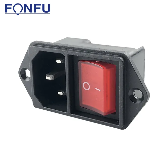 3pin Ac Power Socket Verbinding Met Verlichte Boot Schakelaar Ac Socket Socket Met Fixeergat 10A 250VAC