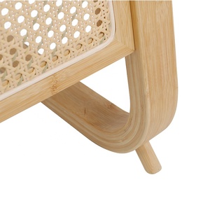 Nordic <strong>C</strong> <strong>Shaped</strong> Bamboo Rattan Bedroom Bed Sofa Coffee Side <strong>Table</strong> for Living Room, Glass Top End <strong>Table</strong> - Product Image 5