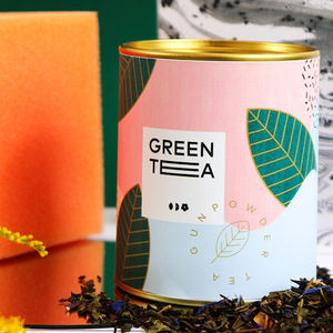 Envase de Cartón Ecológico de Alta Calidad para Té, Tubo Cilíndrico de Papel para Té Verde de Lujo - Product Image 2