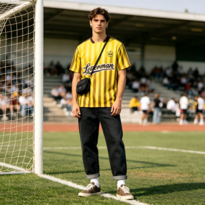 Camiseta de Fútbol Retro Americana Personalizada ODM, Transpirable, con Estampado por Sublimación, Logotipo Personalizado, Venta al Por Mayor para Hombre - Product Image 3