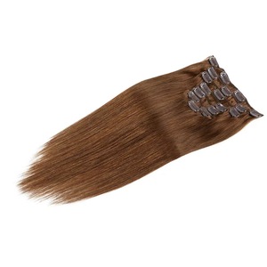 Extensions per capelli vergini Remy con clip, mezza testa, con trama quadrupla, punta spessa, pezzo unico, all'ingrosso dalla Cina - Product Image 2