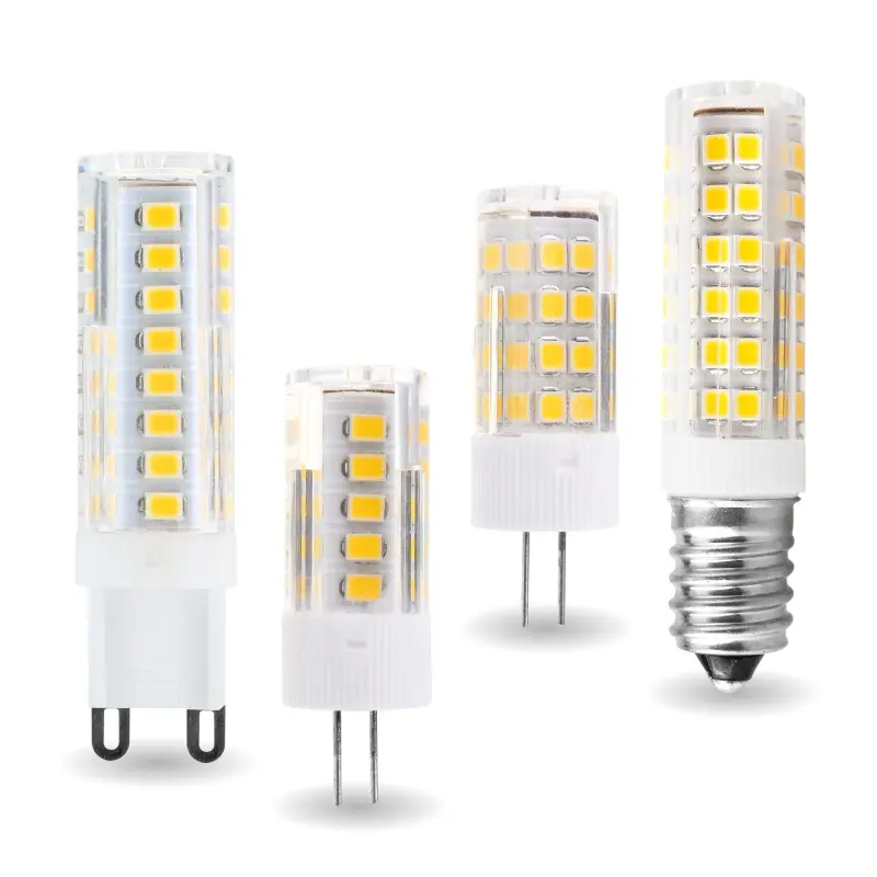 Lâmpadas g4 g9 e14 33/51/75, lâmpadas leds 220v smd2835 pc lâmpada de cerâmica para iluminação interna