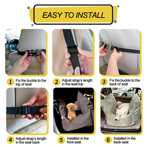 Wasserdichter Umweltfreundlicher Moderner Hunde-Autositz Reise-Hundebett für Kleine und Mittlere Hunde Welpen Abnehmbar und Waschbar Haustierzubehör - Product Image 4