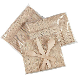 Ensemble de couverts jetables <span class=keywords><strong>en</strong></span> <span class=keywords><strong>bois</strong></span> de bouleau couverts compostables <span class=keywords><strong>en</strong></span> <span class=keywords><strong>bois</strong></span>/bambou pour pique-niques et voyage cuillère et couteau de qualité alimentaire - Product Image 1