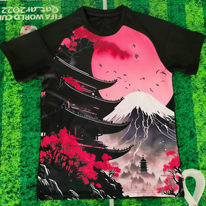 قميص كرة قدم ياباني بالجملة بتصميم الساموراي، قميص كرة قدم أزرق بأسلوب الساموراي بسعر المصنع وحد أدنى منخفض للطلب - Product Image 2