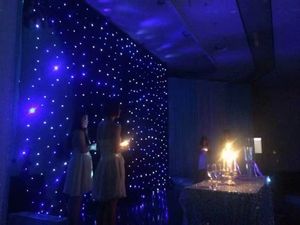 Popular Branco e Azul LED Estrela Pano Tela Céu Noturno Estrela Cadente Cortina com Branco Quente Matrix Luz Backdrop - Product Image 2