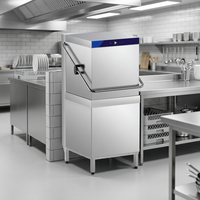 Lave-vaisselle industriel électrique à capot en acier inoxydable, pour restaurant, hôtel, restauration