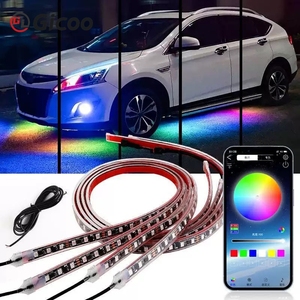 Tira de Luces LED Flexibles para el Chasis del Automóvil, RGB, con Control por Aplicación, Control Remoto, Luz de Neón, Lámpara de Ambiente para Decoración de Automóviles, 12 V - Product Image 5