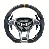 Volant sport personnalisé en cuir et fibre de carbone pour Mercedes-Benz W204 W205 W209 W213 S550 C300 C E Class AMG E350 GLE 450